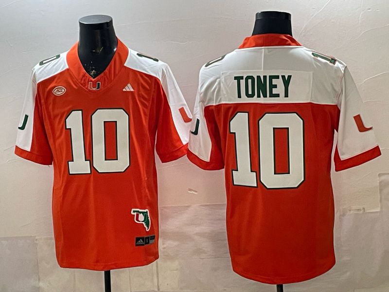 Men 2026 Miami Hurricanes #10 Toney Orange 3th generations Nike Limited NCAA Jersey 05